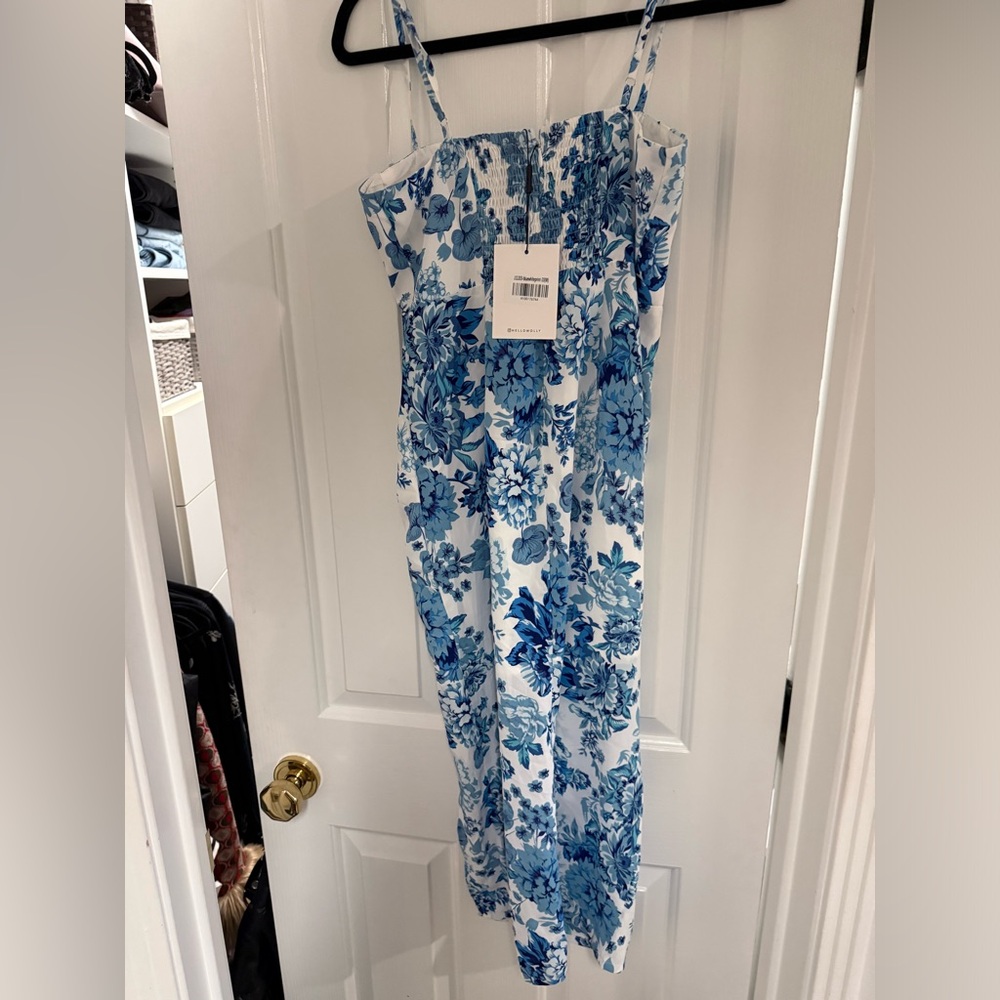 Hello Molly Blue and White Floral Midi Dress - Picture 5 of 7